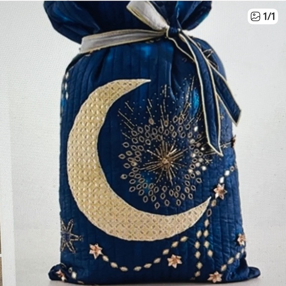 Free People One Perfect Present Midnight Blue and Gold Crescent Gift Sack